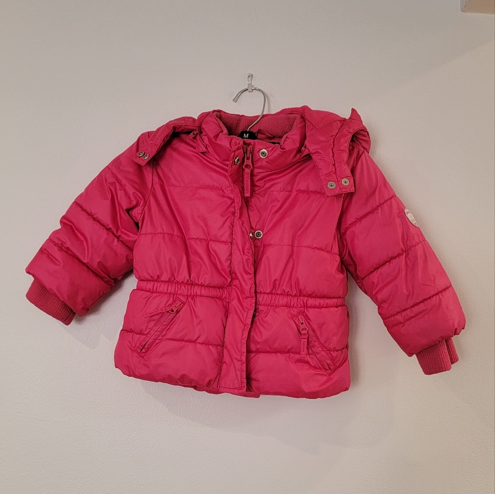 Baby Gap Pink Puffer Coat with hood Size 18-24 Mos